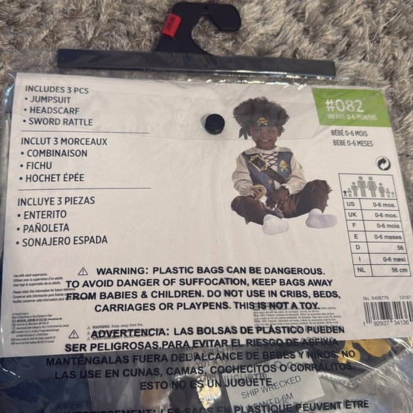 Party City Blue and Brown Pirate Costume Halloween - Picture 4 of 5